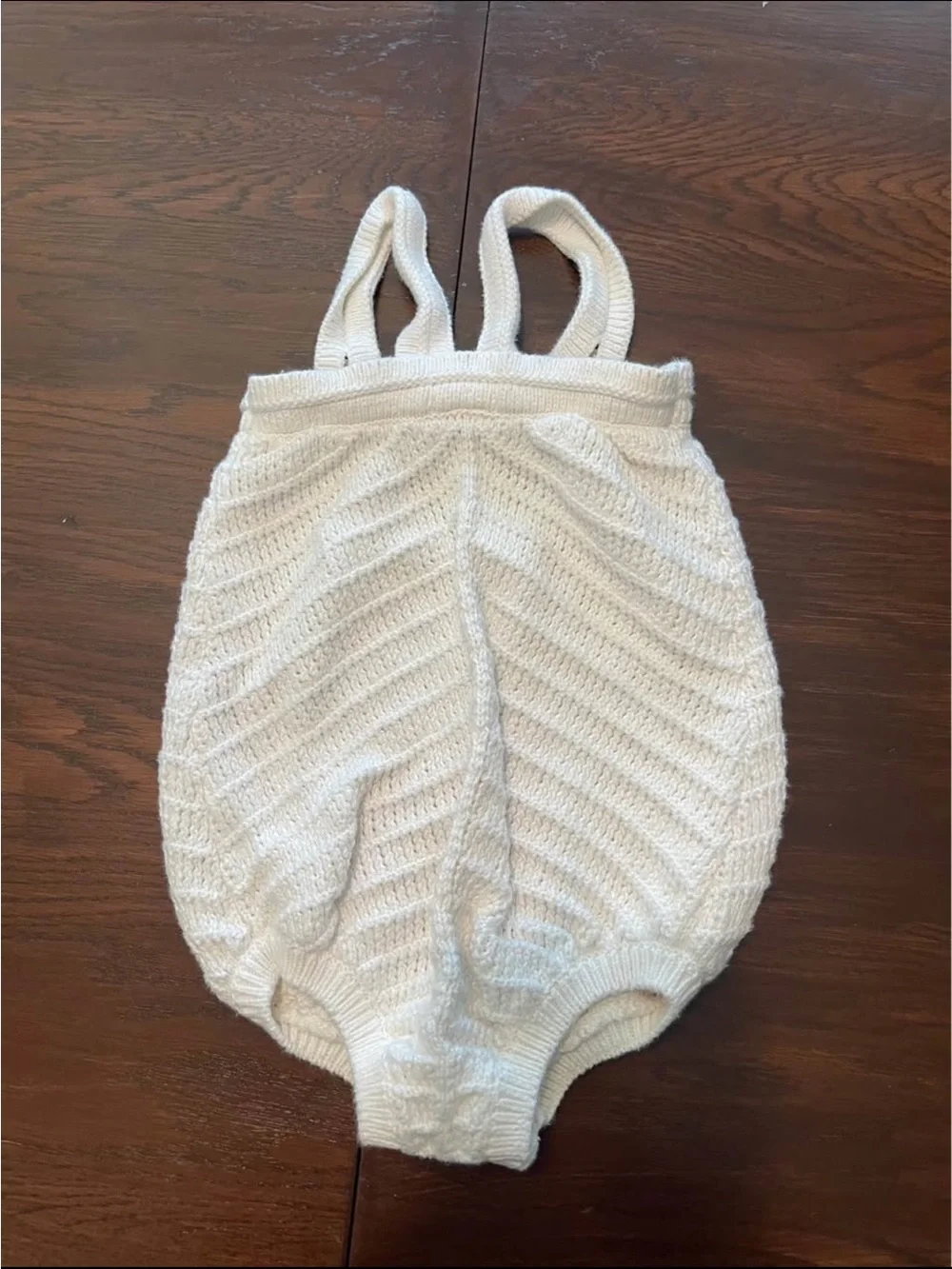 Cream Knit Baby Romper
